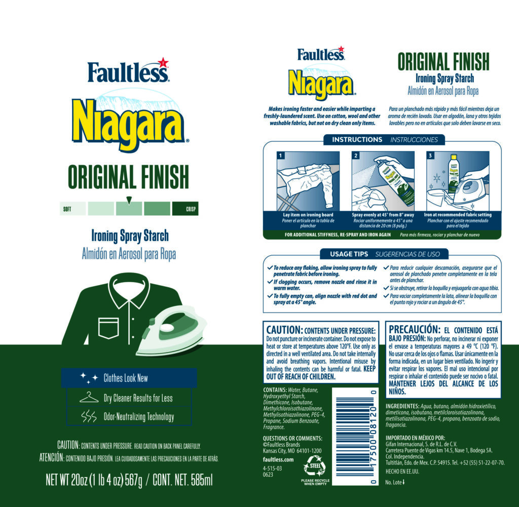 Save on Faultless Niagara Original Finish Ironing Spray Starch