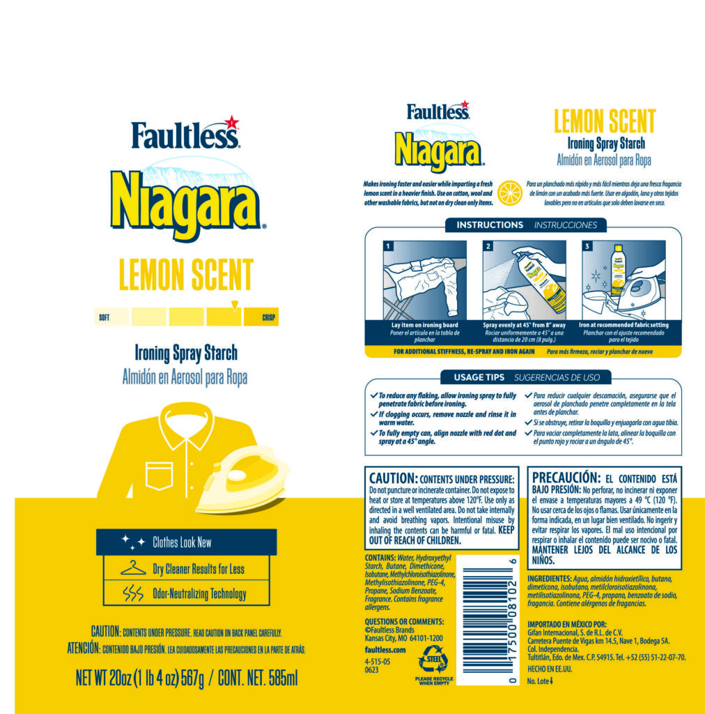 Niagara Lemon Scent Ironing Spray Starch - Niagara Starch