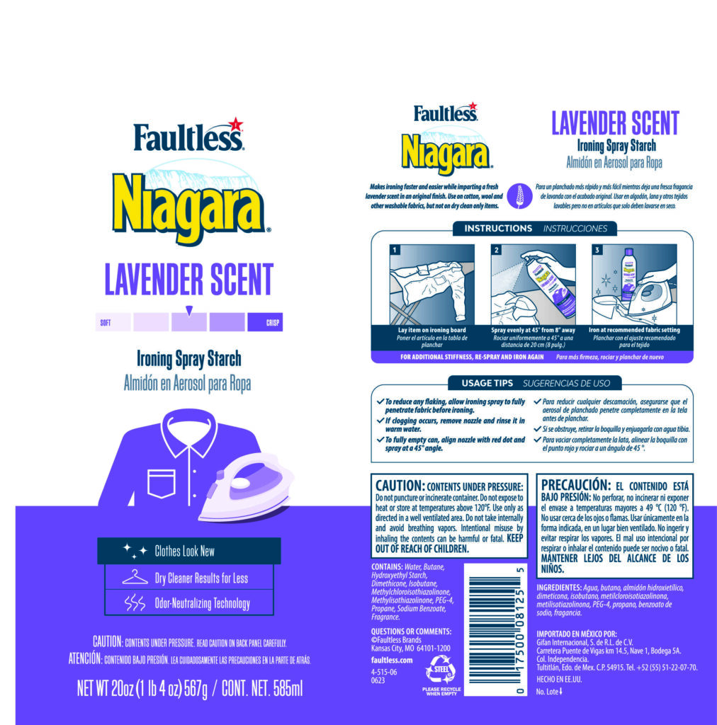 Niagara Lemon Ironing Spray Starch – Faultless Brands