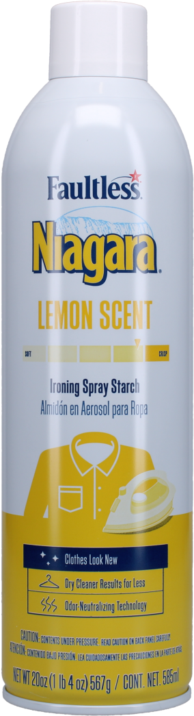 Faultless Niagara Lemon Scent Ironing Spray Starch 20 Oz, Laundry  Detergent